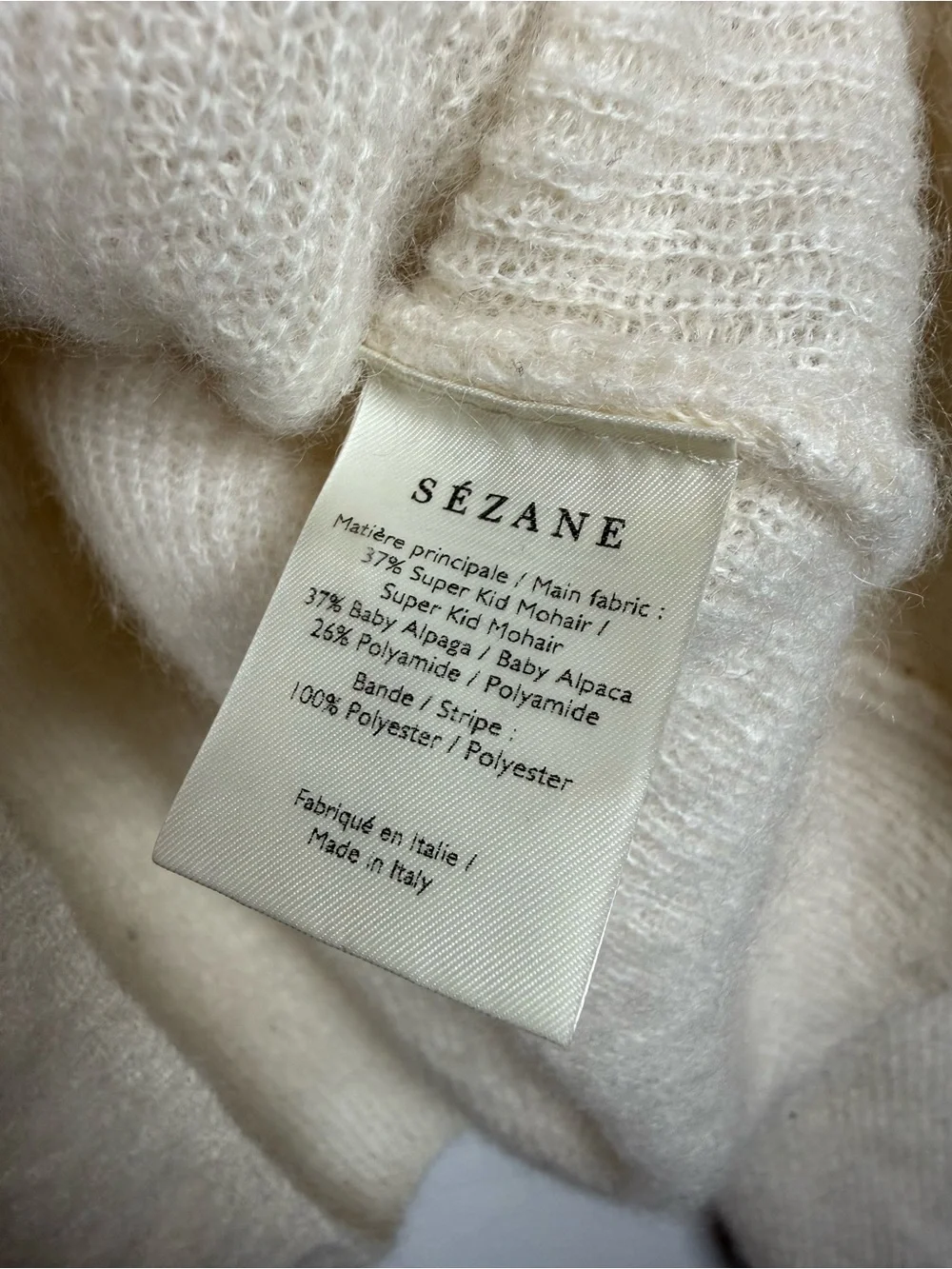 Sezane Gaspard Mohair Blend Cardigan Ecru - Picture 5 of 7